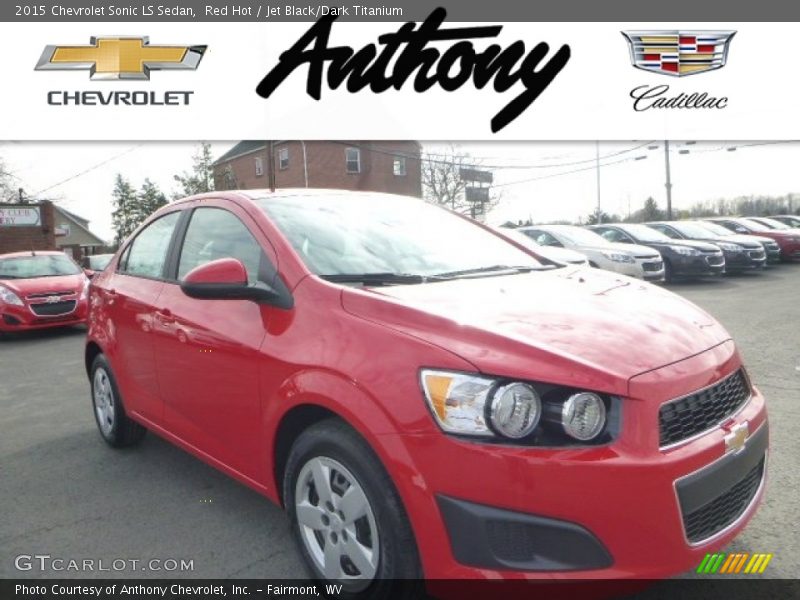 Red Hot / Jet Black/Dark Titanium 2015 Chevrolet Sonic LS Sedan