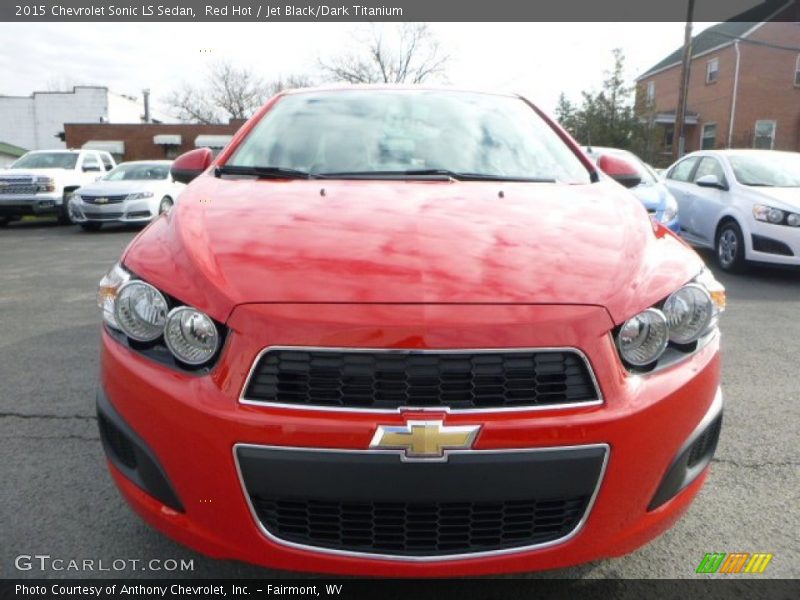 Red Hot / Jet Black/Dark Titanium 2015 Chevrolet Sonic LS Sedan