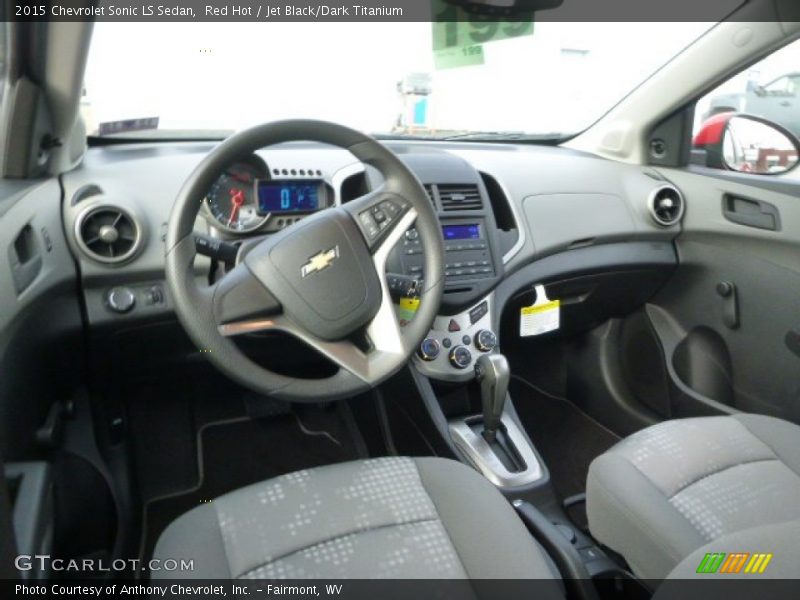 Red Hot / Jet Black/Dark Titanium 2015 Chevrolet Sonic LS Sedan