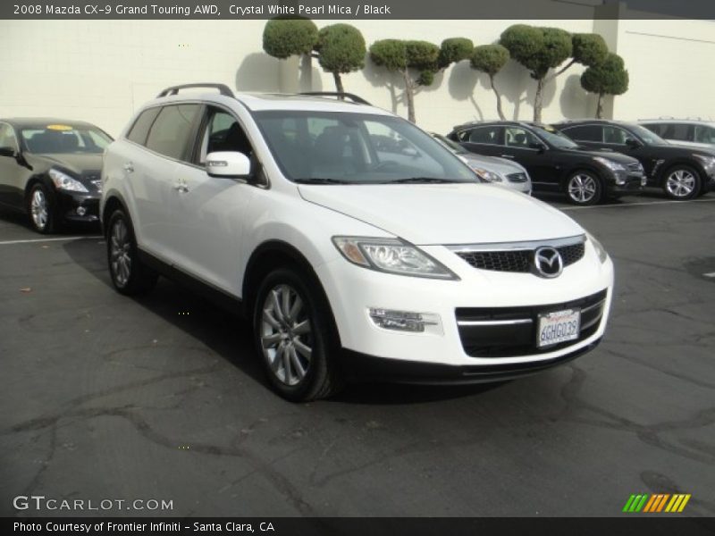 Crystal White Pearl Mica / Black 2008 Mazda CX-9 Grand Touring AWD