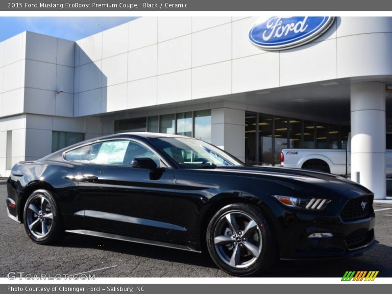 Black / Ceramic 2015 Ford Mustang EcoBoost Premium Coupe