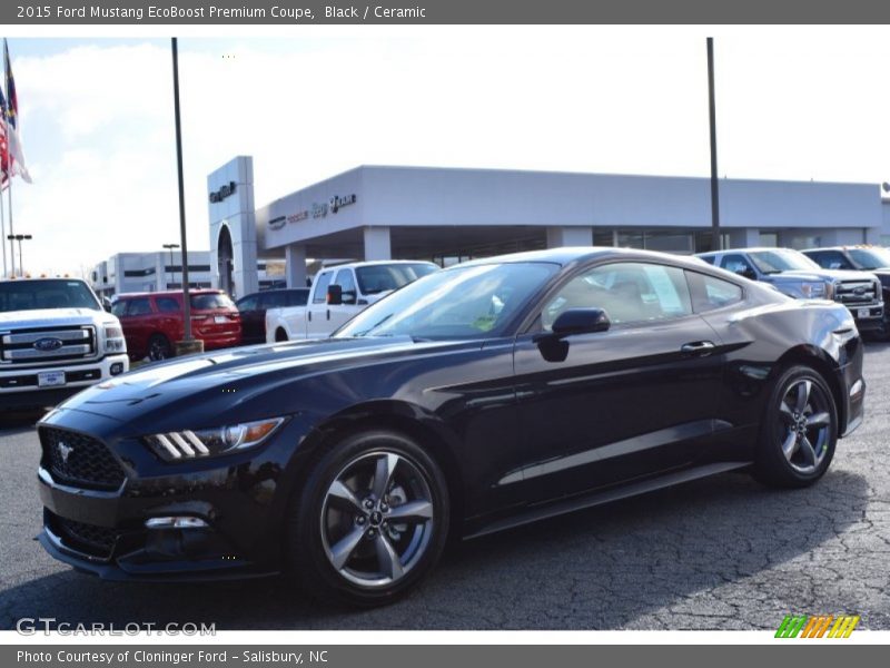 Black / Ceramic 2015 Ford Mustang EcoBoost Premium Coupe
