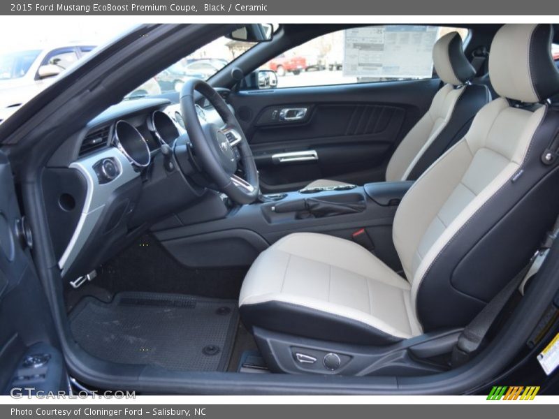 Black / Ceramic 2015 Ford Mustang EcoBoost Premium Coupe