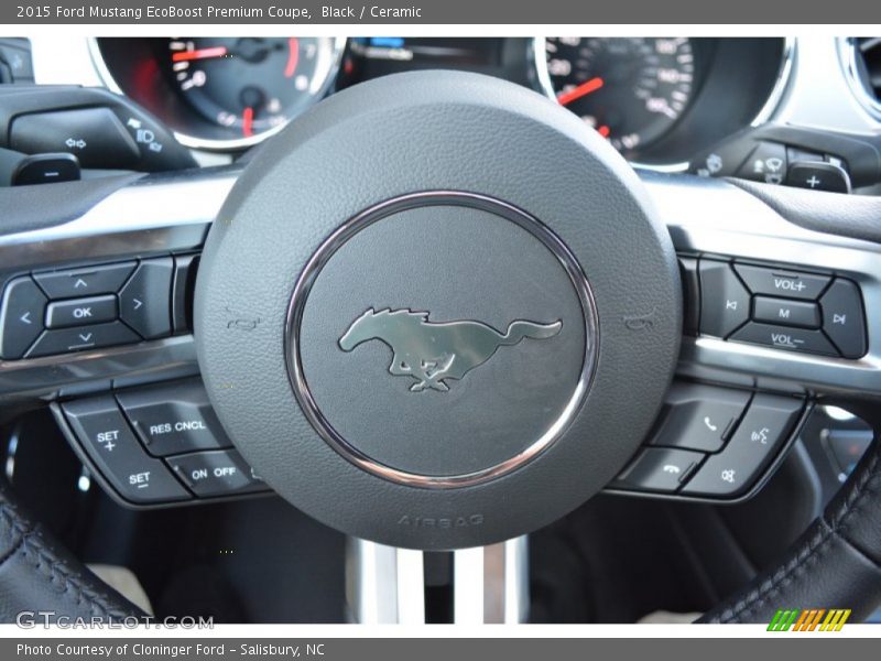 Black / Ceramic 2015 Ford Mustang EcoBoost Premium Coupe