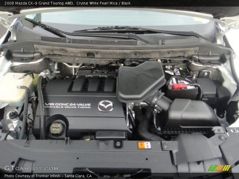 Crystal White Pearl Mica / Black 2008 Mazda CX-9 Grand Touring AWD