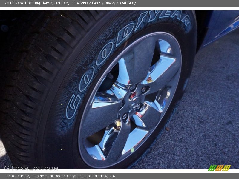 Blue Streak Pearl / Black/Diesel Gray 2015 Ram 1500 Big Horn Quad Cab