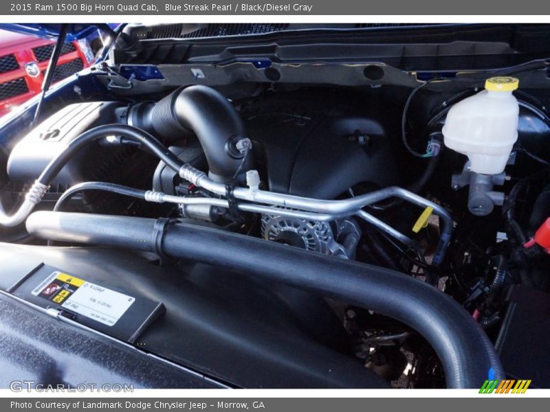 Blue Streak Pearl / Black/Diesel Gray 2015 Ram 1500 Big Horn Quad Cab