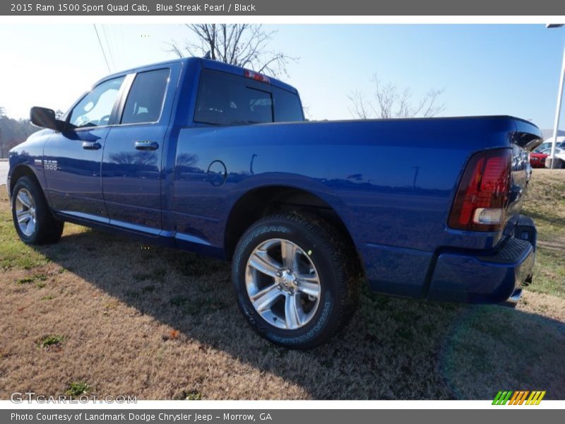 Blue Streak Pearl / Black 2015 Ram 1500 Sport Quad Cab