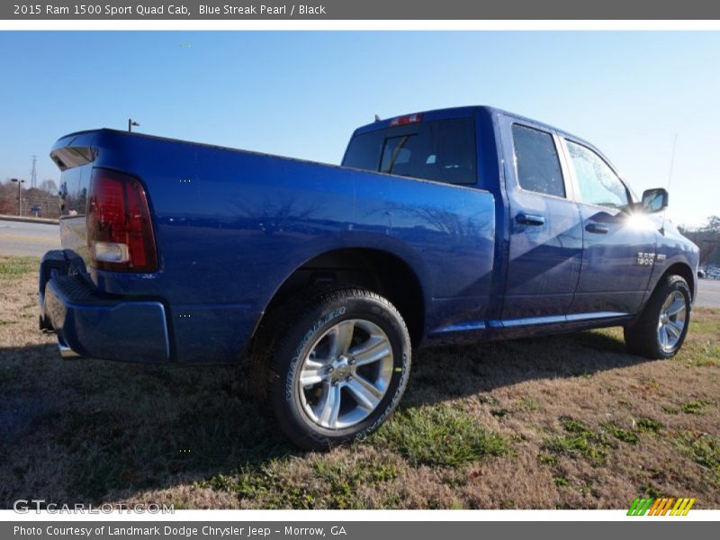 Blue Streak Pearl / Black 2015 Ram 1500 Sport Quad Cab