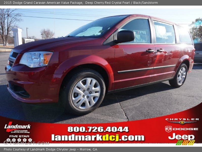 Deep Cherry Red Crystal Pearl / Black/Sandstorm 2015 Dodge Grand Caravan American Value Package