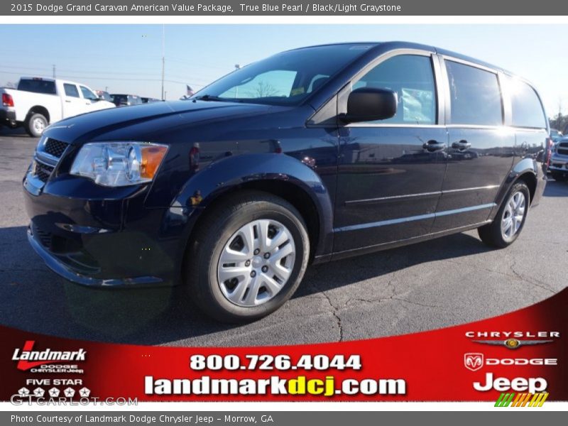 True Blue Pearl / Black/Light Graystone 2015 Dodge Grand Caravan American Value Package