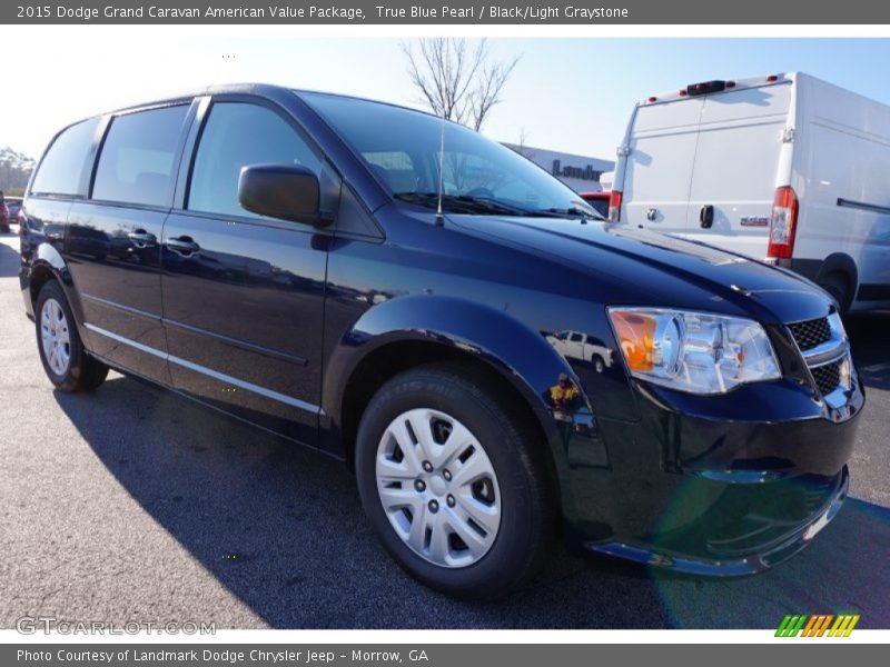 True Blue Pearl / Black/Light Graystone 2015 Dodge Grand Caravan American Value Package