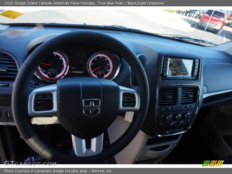 True Blue Pearl / Black/Light Graystone 2015 Dodge Grand Caravan American Value Package