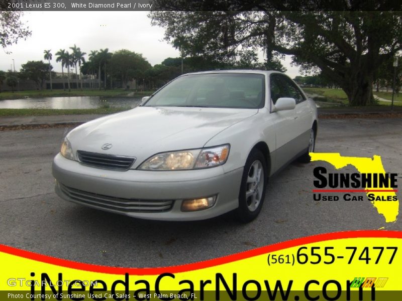 White Diamond Pearl / Ivory 2001 Lexus ES 300