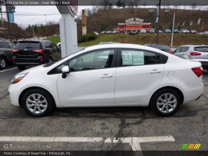 Clear White / Black 2013 Kia Rio LX Sedan