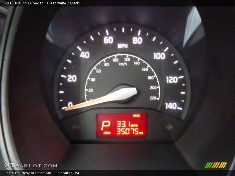 Clear White / Black 2013 Kia Rio LX Sedan