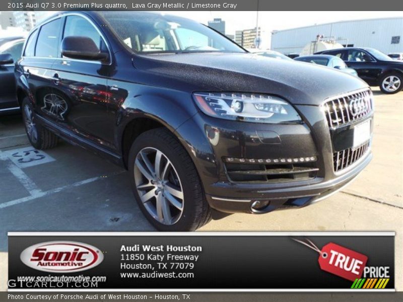 Lava Gray Metallic / Limestone Gray 2015 Audi Q7 3.0 Premium Plus quattro