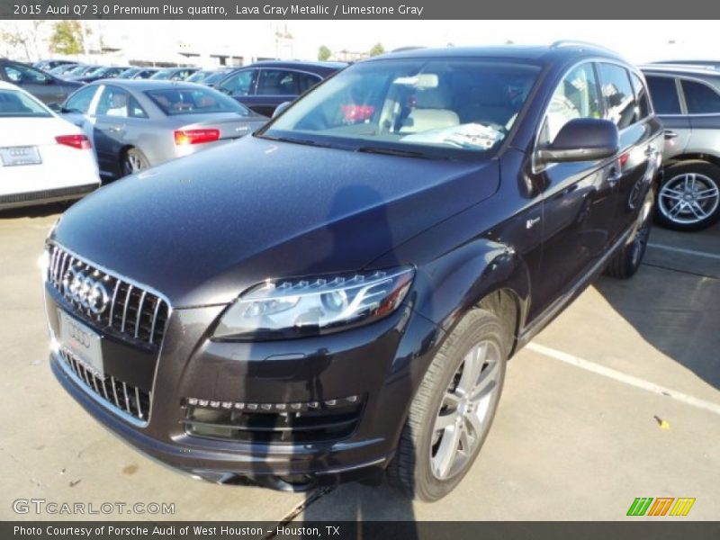 Lava Gray Metallic / Limestone Gray 2015 Audi Q7 3.0 Premium Plus quattro