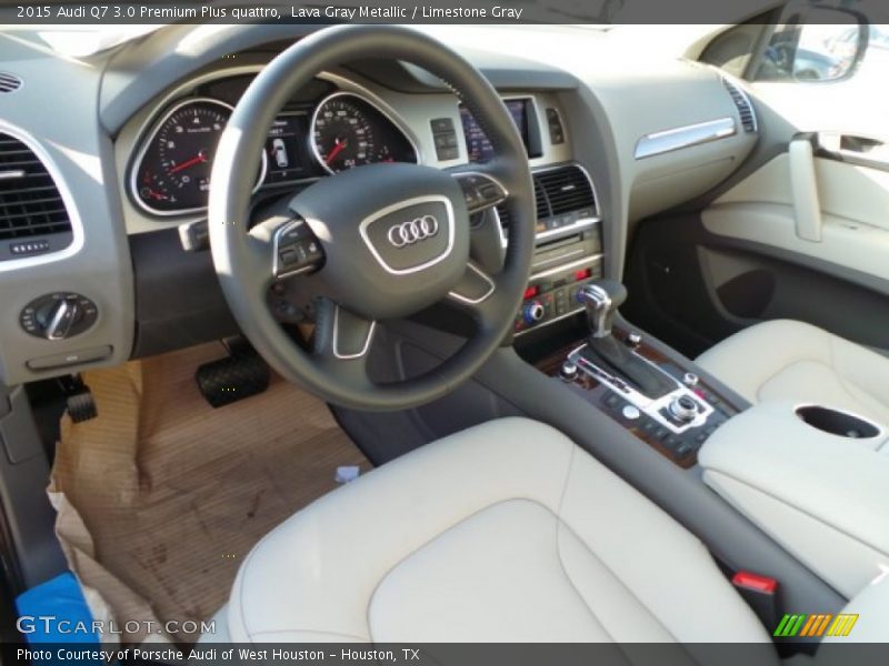Lava Gray Metallic / Limestone Gray 2015 Audi Q7 3.0 Premium Plus quattro
