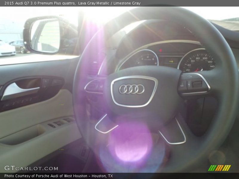 Lava Gray Metallic / Limestone Gray 2015 Audi Q7 3.0 Premium Plus quattro