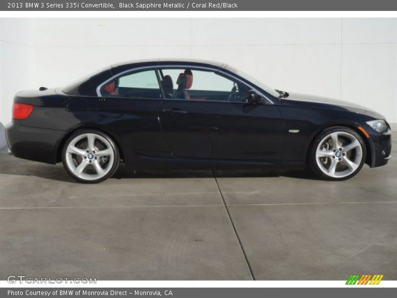 Black Sapphire Metallic / Coral Red/Black 2013 BMW 3 Series 335i Convertible