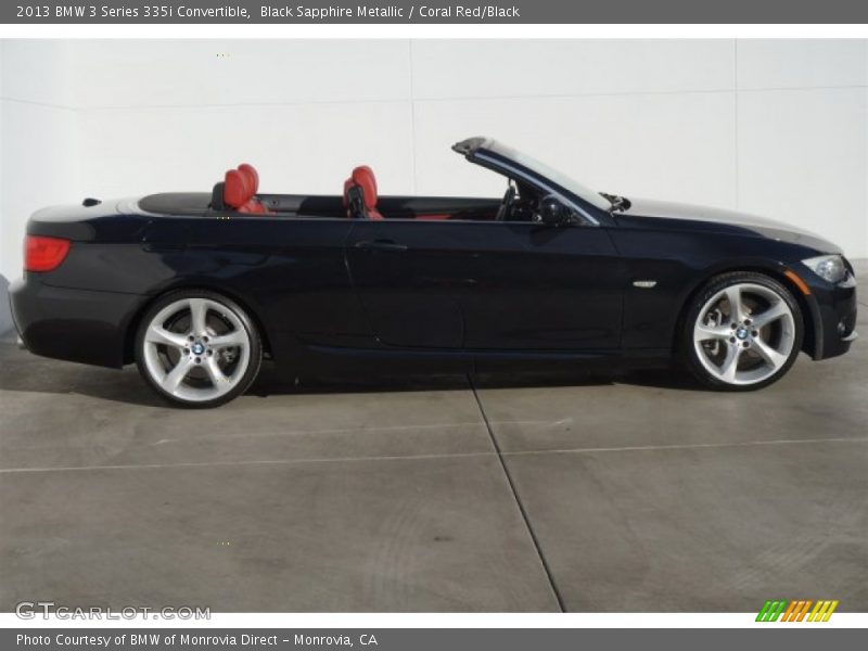 Black Sapphire Metallic / Coral Red/Black 2013 BMW 3 Series 335i Convertible