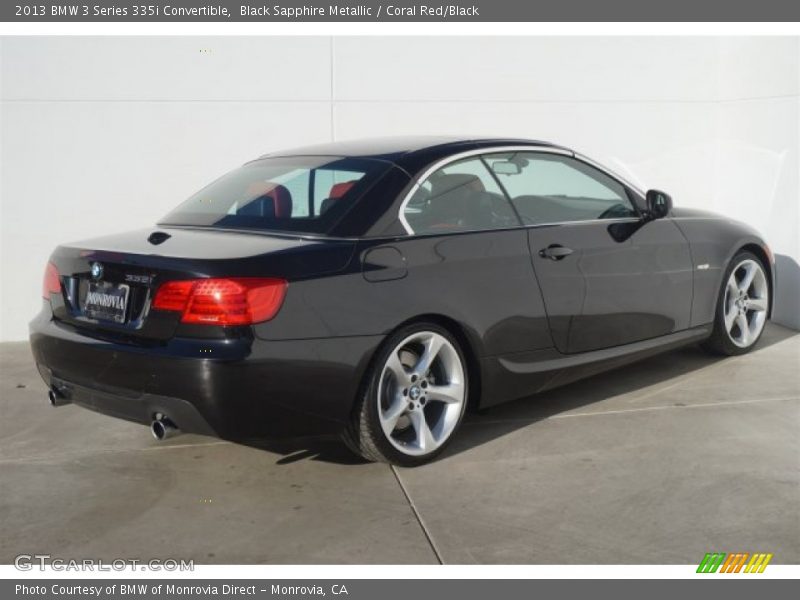 Black Sapphire Metallic / Coral Red/Black 2013 BMW 3 Series 335i Convertible