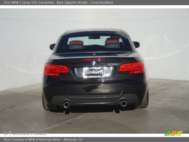 Black Sapphire Metallic / Coral Red/Black 2013 BMW 3 Series 335i Convertible