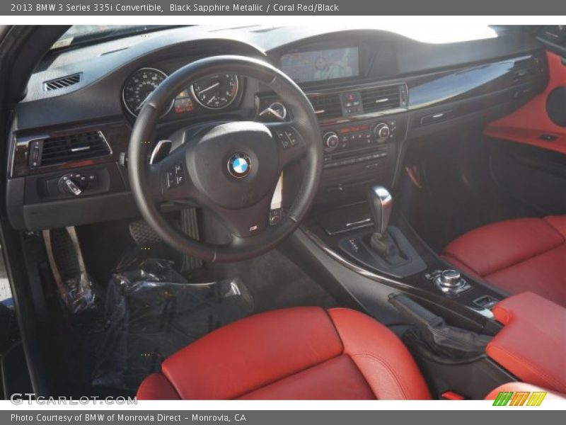 Black Sapphire Metallic / Coral Red/Black 2013 BMW 3 Series 335i Convertible