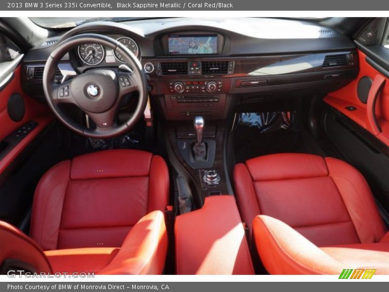 Black Sapphire Metallic / Coral Red/Black 2013 BMW 3 Series 335i Convertible