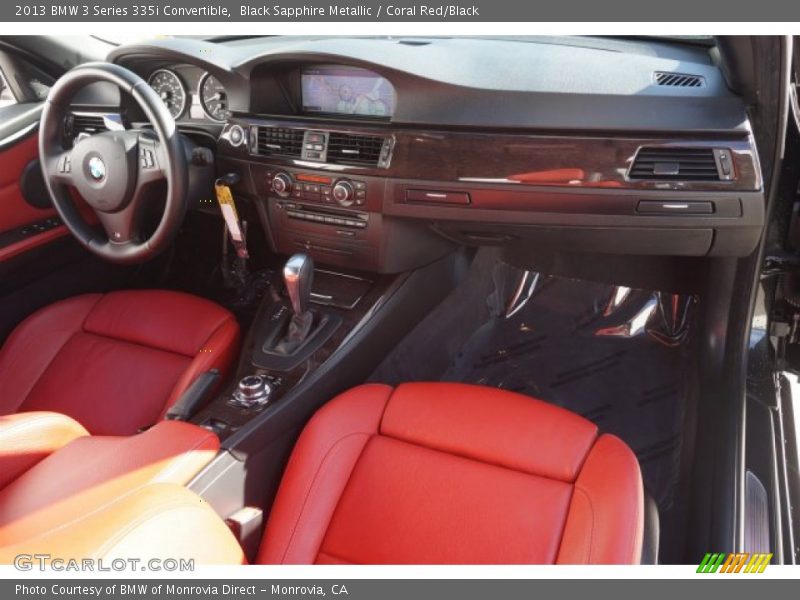 Black Sapphire Metallic / Coral Red/Black 2013 BMW 3 Series 335i Convertible