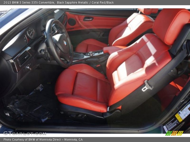 Black Sapphire Metallic / Coral Red/Black 2013 BMW 3 Series 335i Convertible