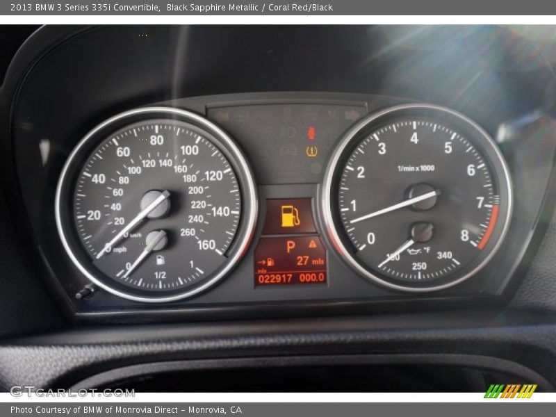 Black Sapphire Metallic / Coral Red/Black 2013 BMW 3 Series 335i Convertible