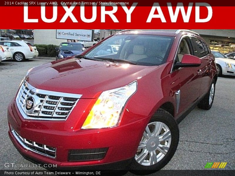 Crystal Red Tintcoat / Shale/Brownstone 2014 Cadillac SRX Luxury AWD