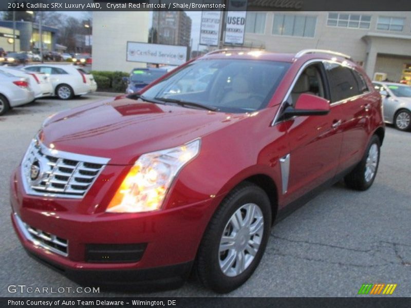 Crystal Red Tintcoat / Shale/Brownstone 2014 Cadillac SRX Luxury AWD