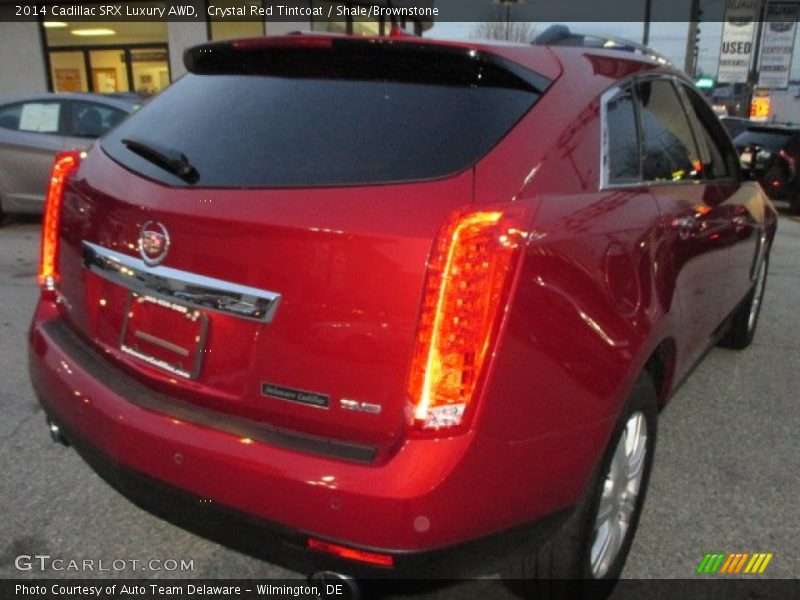 Crystal Red Tintcoat / Shale/Brownstone 2014 Cadillac SRX Luxury AWD