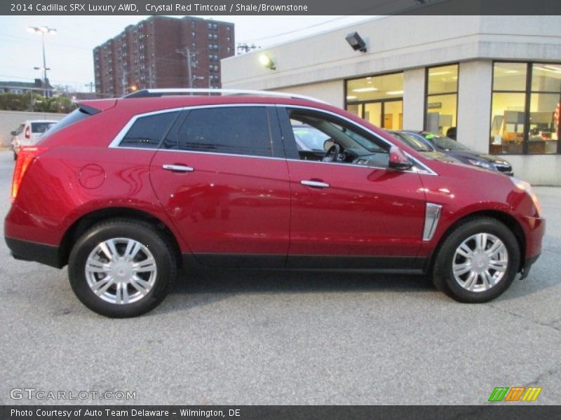 Crystal Red Tintcoat / Shale/Brownstone 2014 Cadillac SRX Luxury AWD