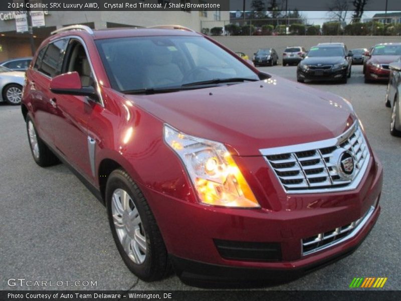 Crystal Red Tintcoat / Shale/Brownstone 2014 Cadillac SRX Luxury AWD