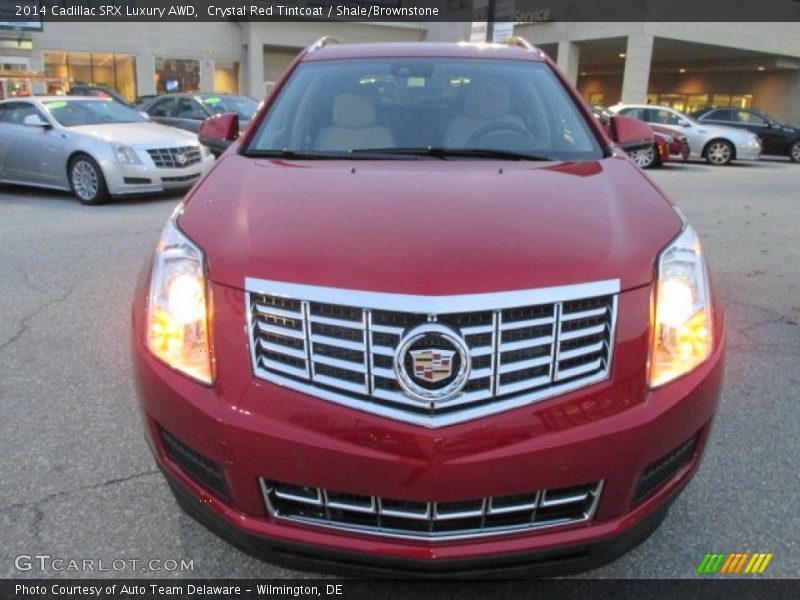 Crystal Red Tintcoat / Shale/Brownstone 2014 Cadillac SRX Luxury AWD