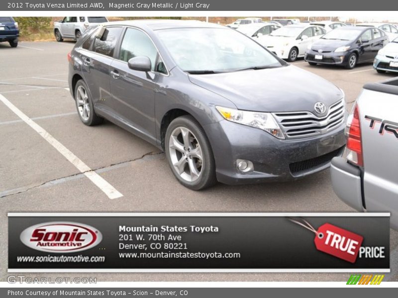 Magnetic Gray Metallic / Light Gray 2012 Toyota Venza Limited AWD
