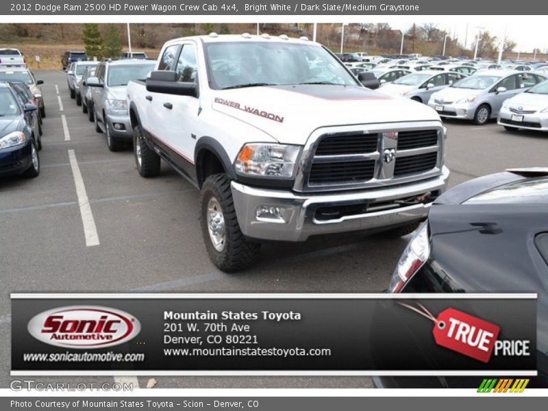 Bright White / Dark Slate/Medium Graystone 2012 Dodge Ram 2500 HD Power Wagon Crew Cab 4x4