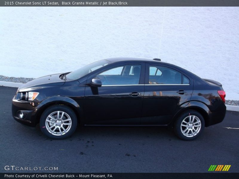 Black Granite Metallic / Jet Black/Brick 2015 Chevrolet Sonic LT Sedan