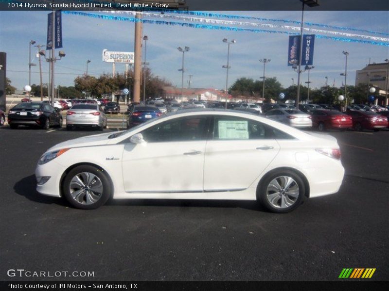 Pearl White / Gray 2014 Hyundai Sonata Hybrid Limited