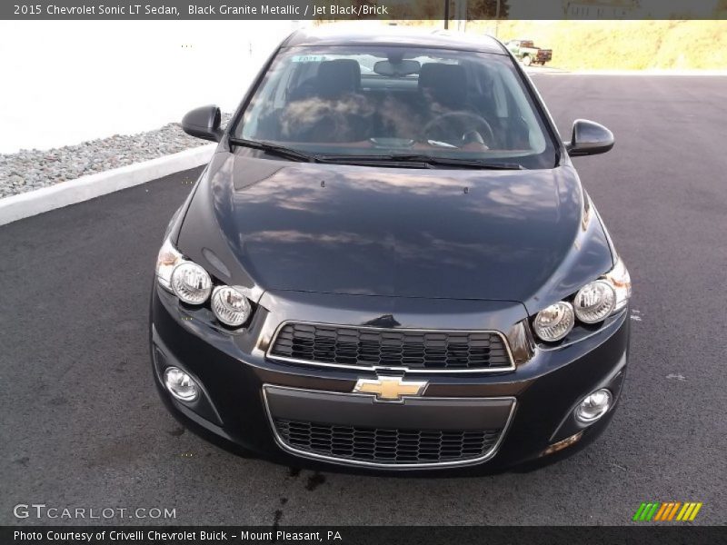 Black Granite Metallic / Jet Black/Brick 2015 Chevrolet Sonic LT Sedan