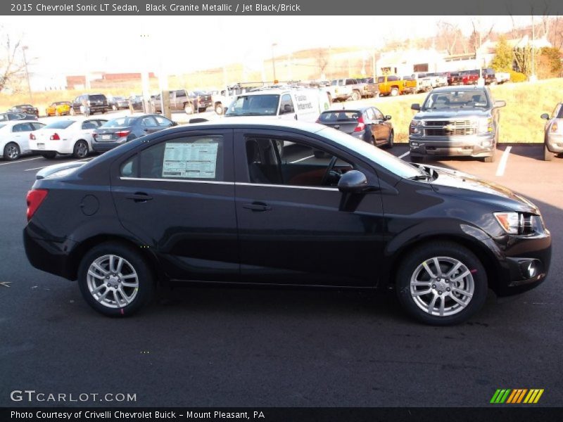 Black Granite Metallic / Jet Black/Brick 2015 Chevrolet Sonic LT Sedan