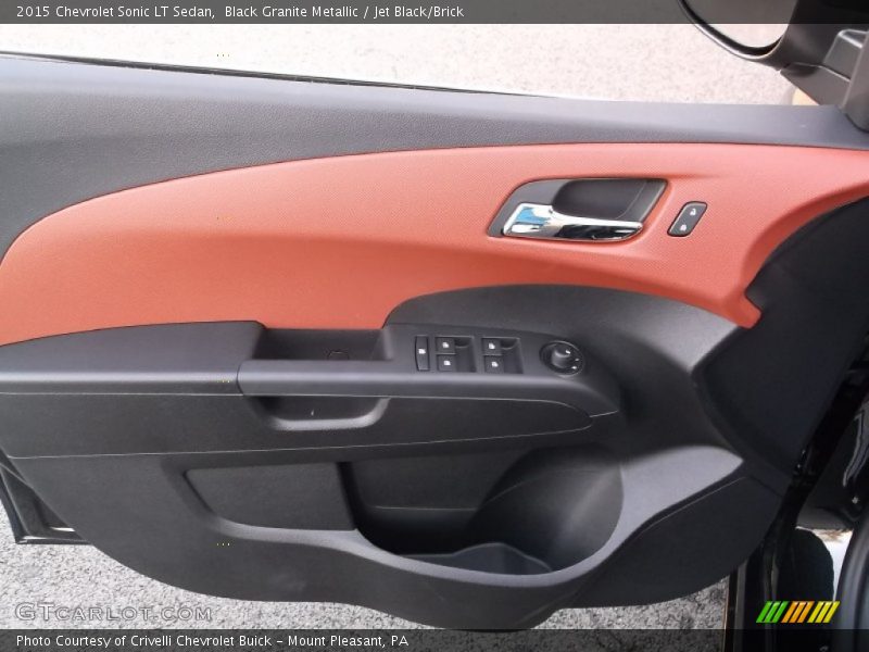Black Granite Metallic / Jet Black/Brick 2015 Chevrolet Sonic LT Sedan
