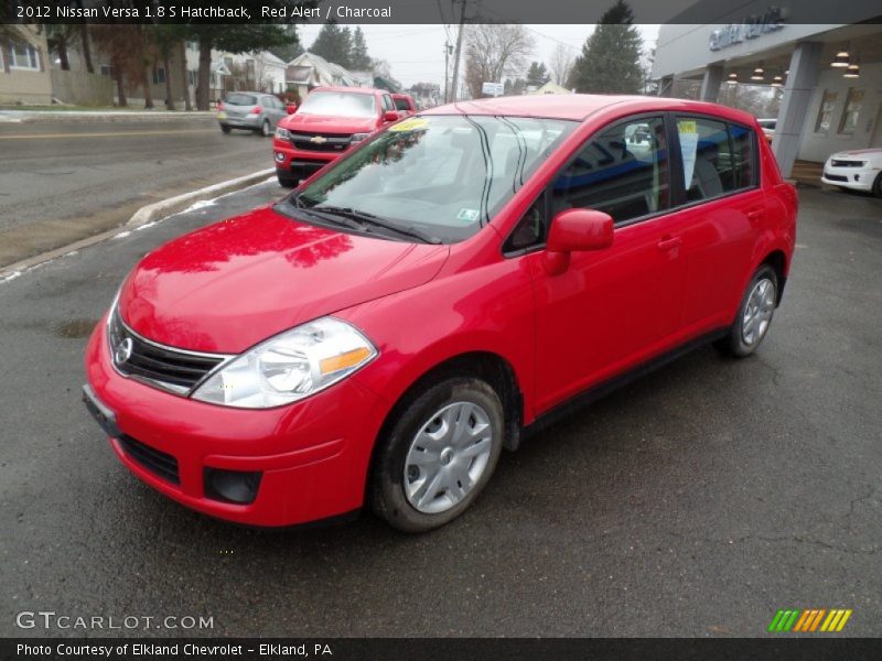 Red Alert / Charcoal 2012 Nissan Versa 1.8 S Hatchback