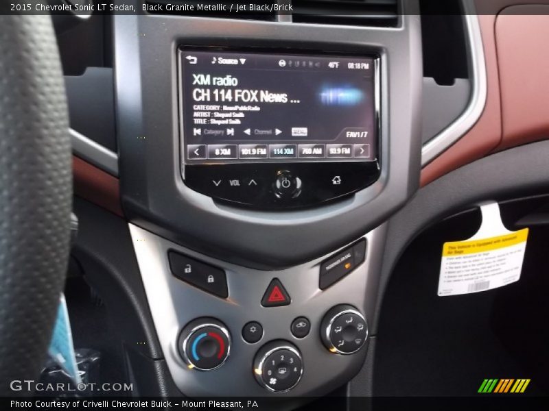 Black Granite Metallic / Jet Black/Brick 2015 Chevrolet Sonic LT Sedan