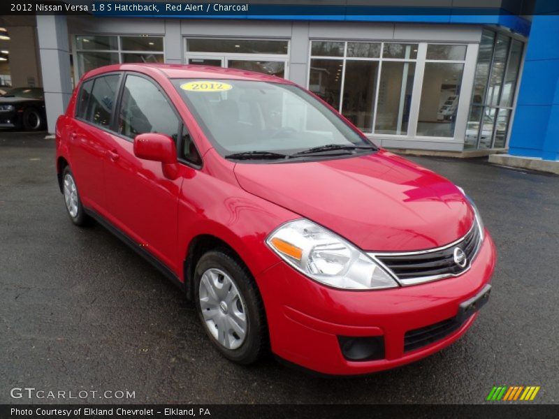 Red Alert / Charcoal 2012 Nissan Versa 1.8 S Hatchback