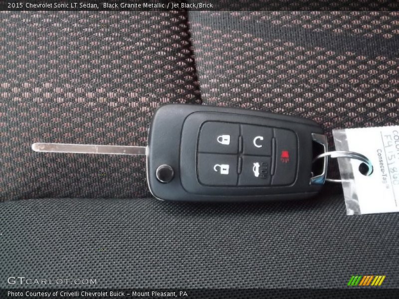 Black Granite Metallic / Jet Black/Brick 2015 Chevrolet Sonic LT Sedan